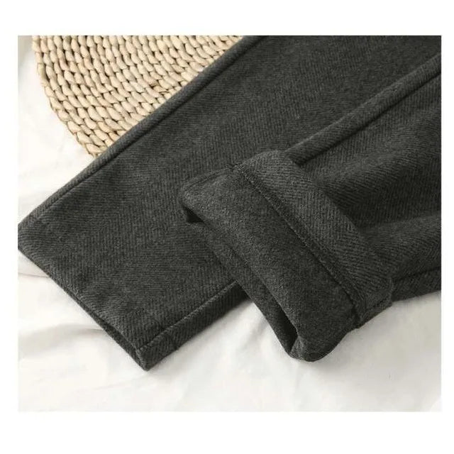 Woolen Pants Women's Harem Pencil Pants 2024 Autumn Winter High Waisted Casual Suit Pants Office Lady Women Trousers - 3KDyn